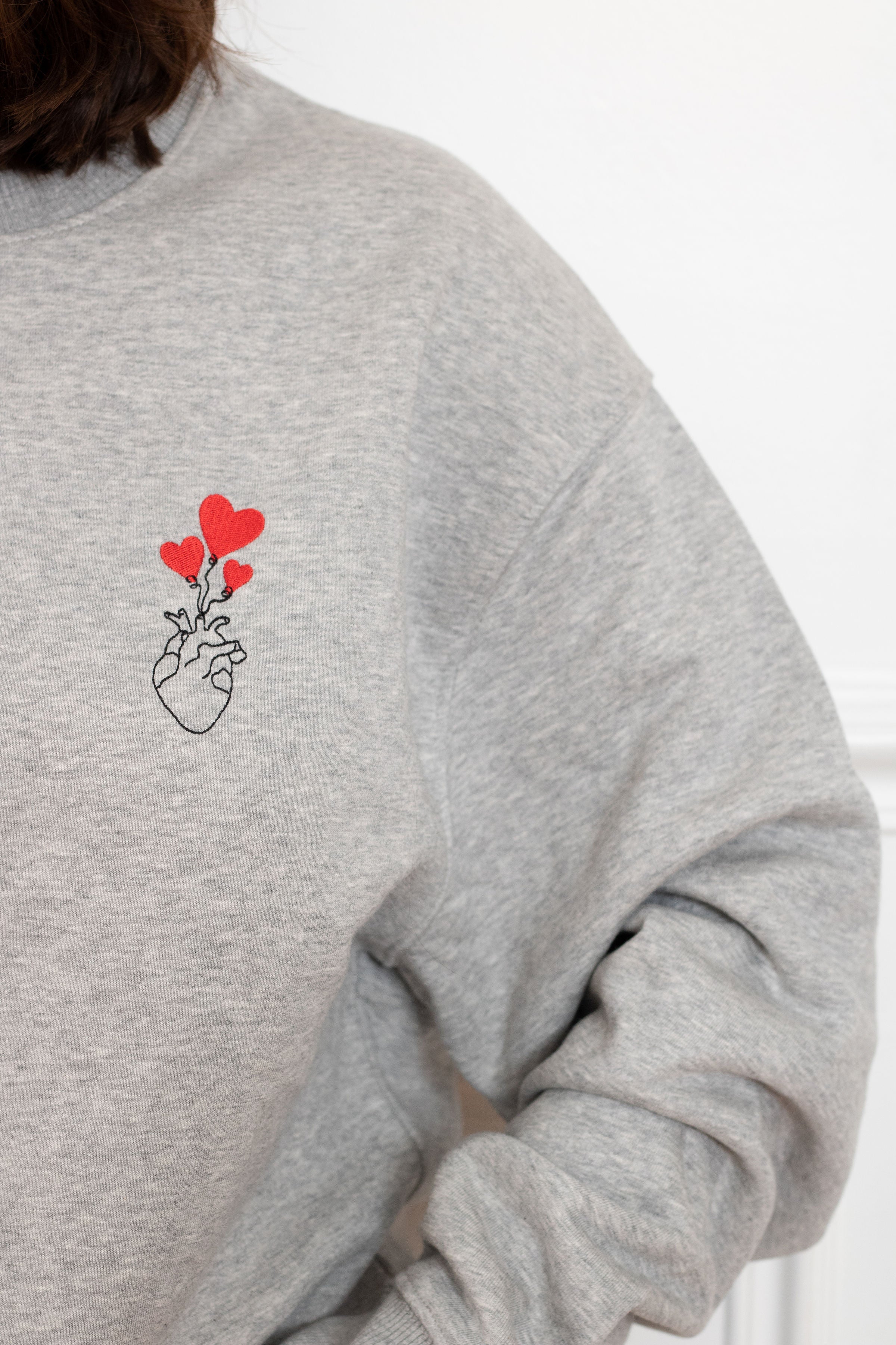 SWEAT GRIS COEUR COEUR